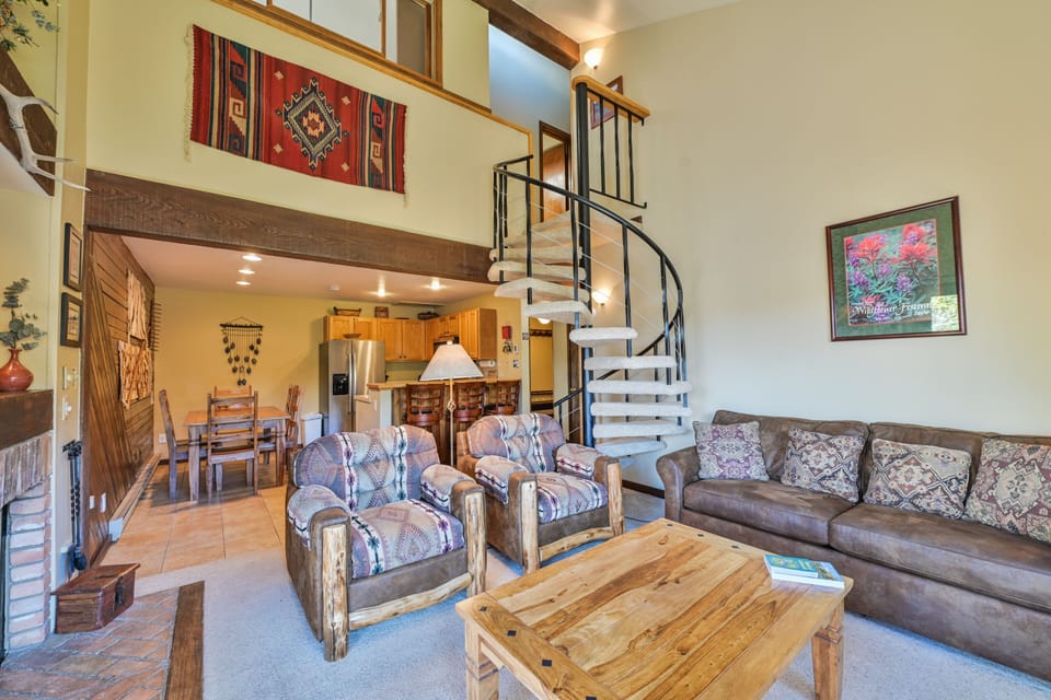 Living room with overstuffed comfy furniture