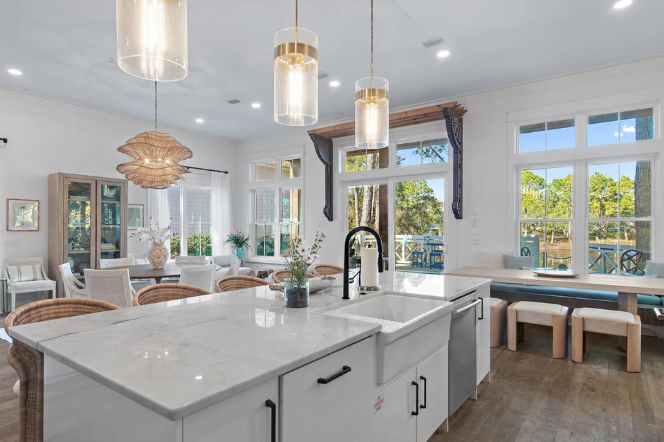 Brown Eyed Girl - Seagrove Beach - First Floor - Living, Dining, and Kitchen Area