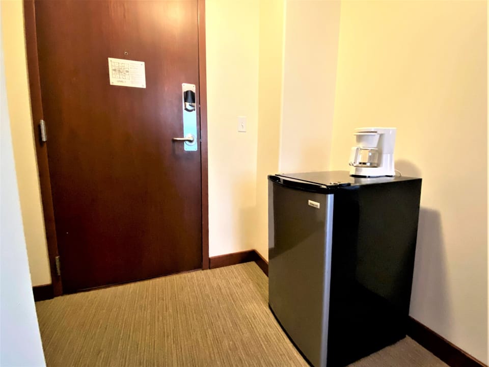Mini Fridge and Coffee Maker