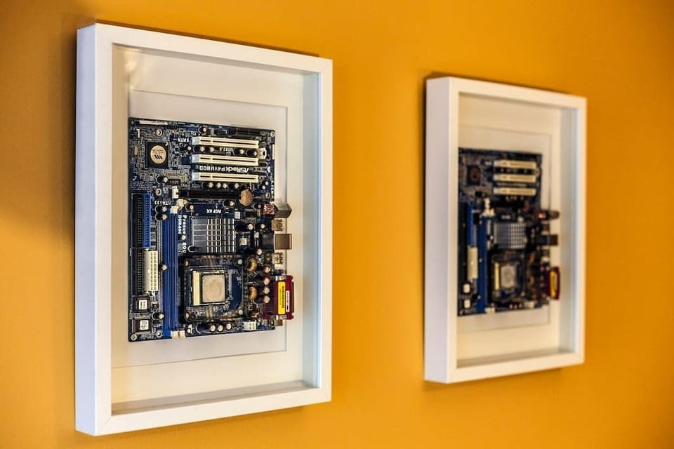 Recycled motherboards I bought at a street fair in Croatia.