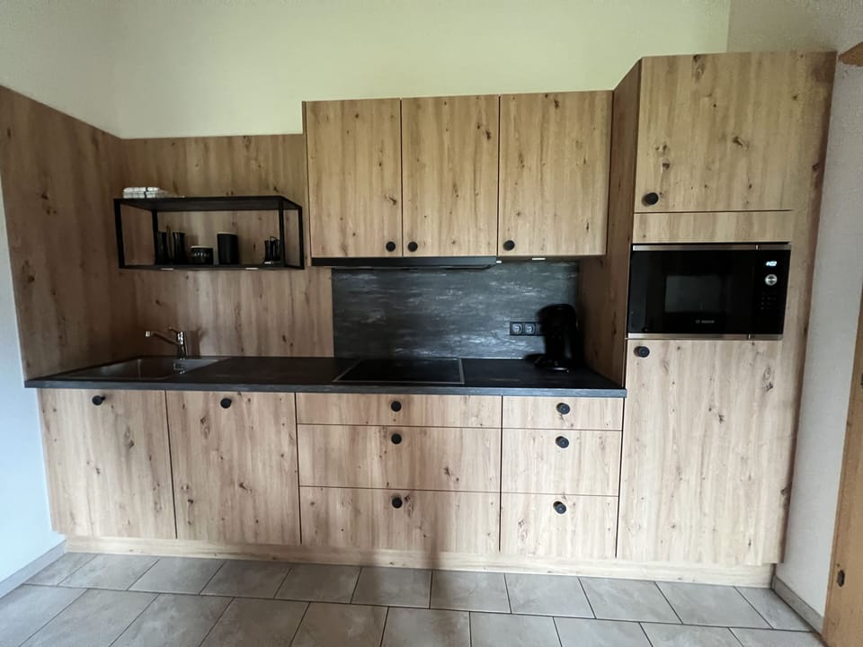 Apartment | Private kitchen | Fridge, microwave, oven, stovetop