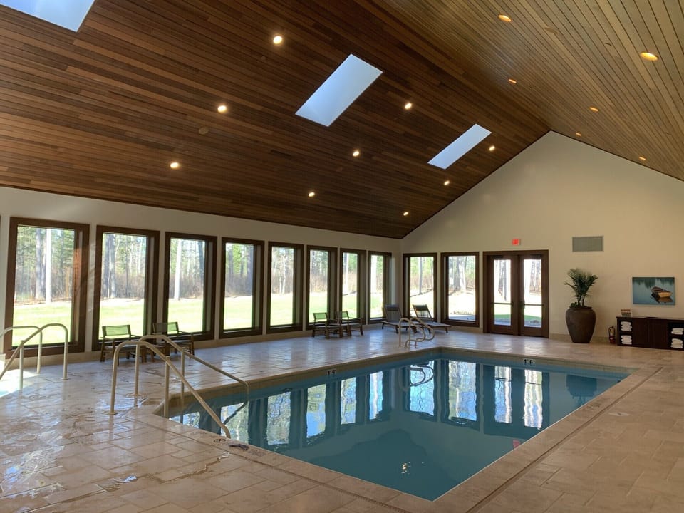 Swim in the warm salt water pool at the Manitowish Athletic Club down the road