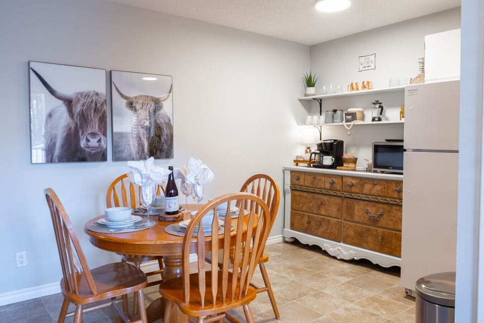 The perfect spot for morning coffee or an easy dinner for four.