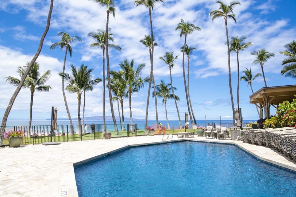 Beachfront heated pool