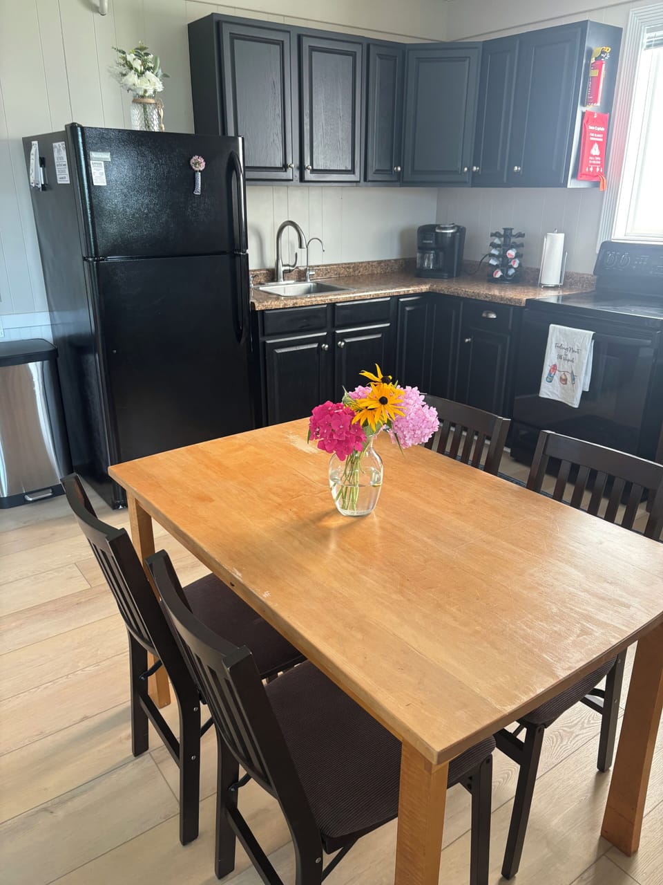 Private kitchenette with everything except a dishwasher
