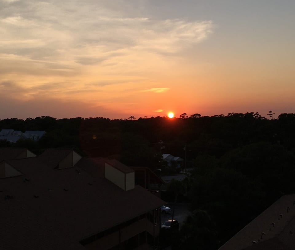 Beautiful sunset from balcony