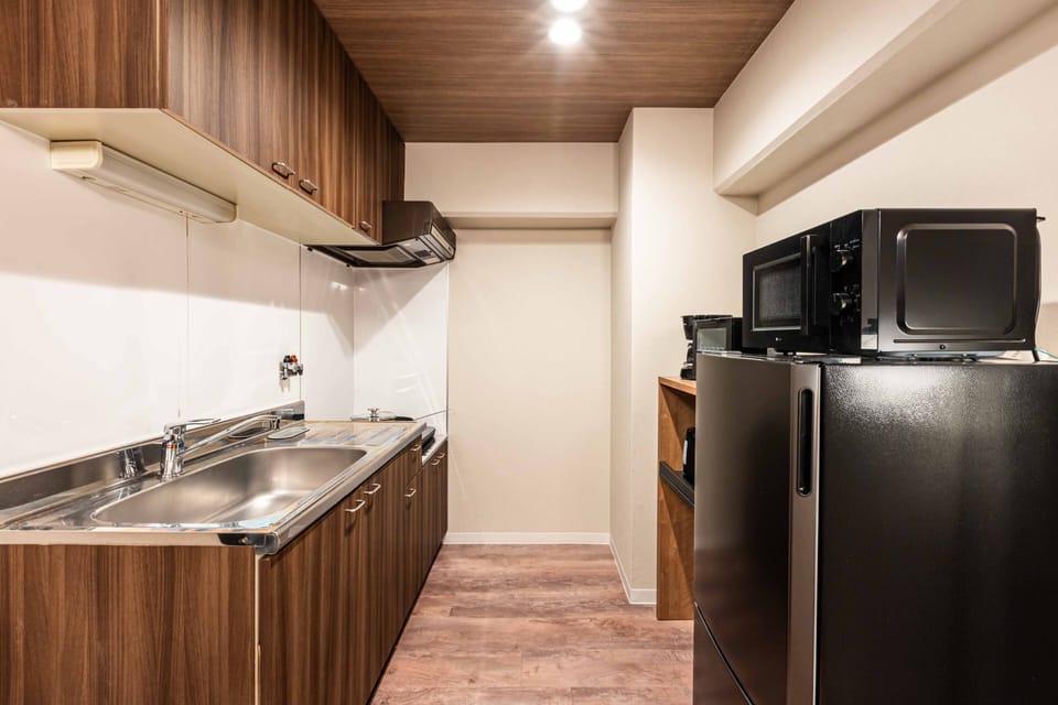Classic Apartment | Private kitchen | Full-size fridge, microwave, stovetop, toaster