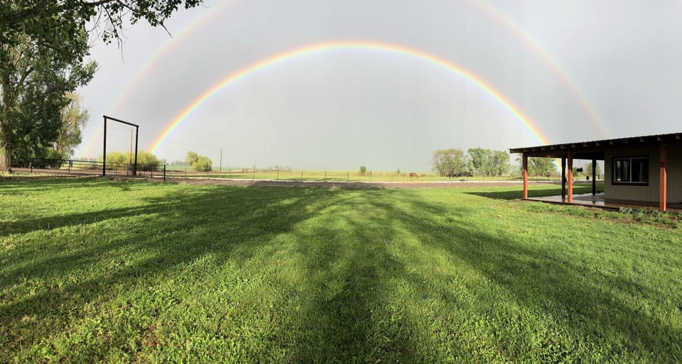 A double rainbow at 7J Ranch