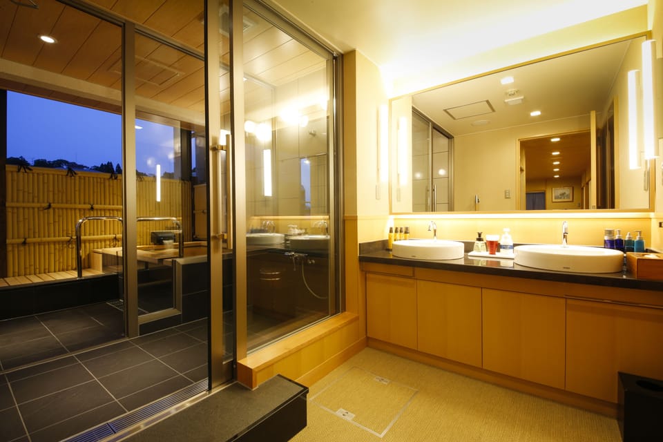 Traditional Suite, Non Smoking (High Class Open-air bath, Futon&Bed) | Minibar, in-room safe, iron/ironing board (on request), WiFi (free)