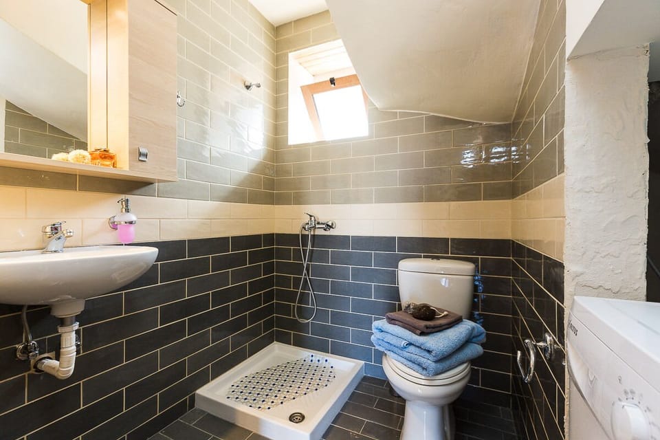 The second bathroom features a shower!