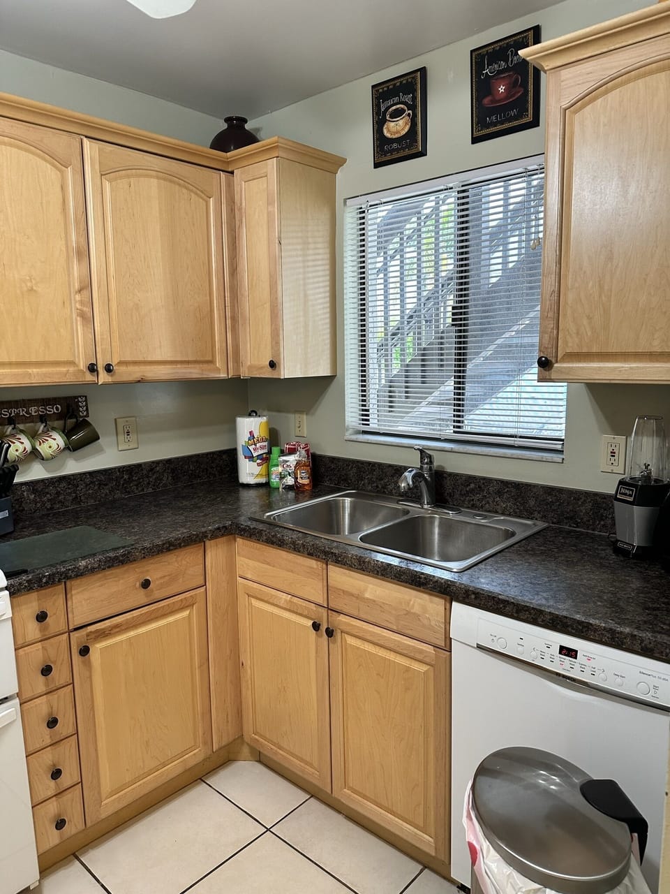 The Kitchen is complete with microwave, pour-thru coffee maker, toaster oven, and new dishwasher