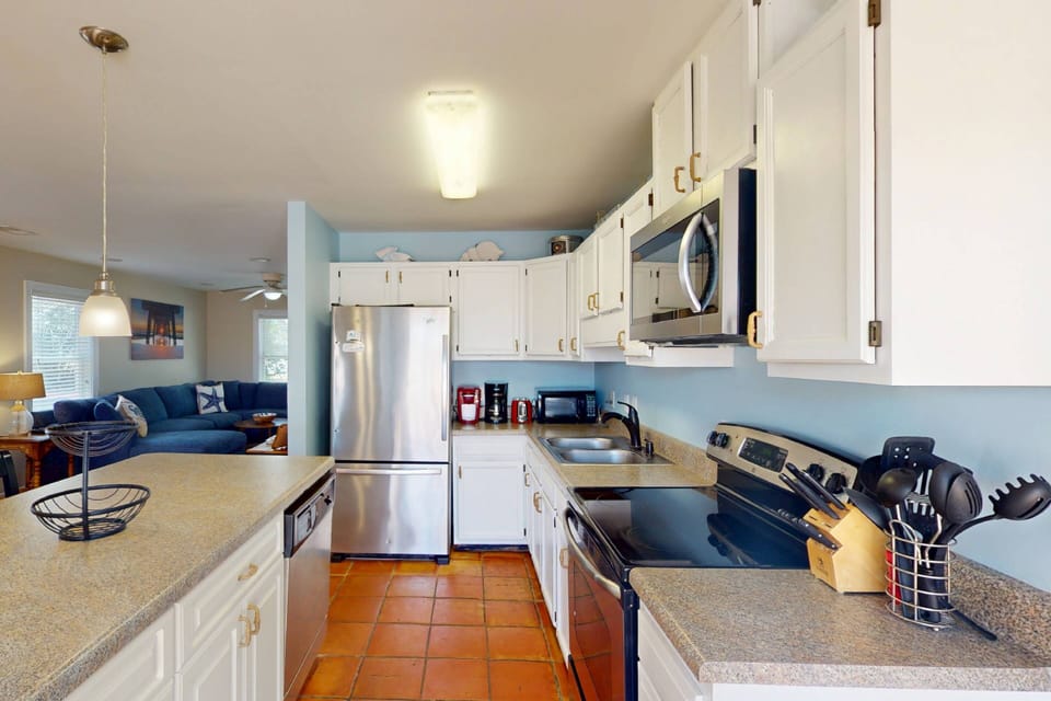 The kitchen is stocked with all you need to make that great meal for the entire group