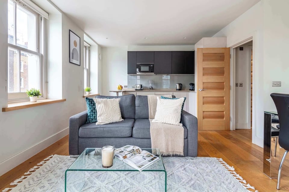 The open-plan living, kitchen and dining area