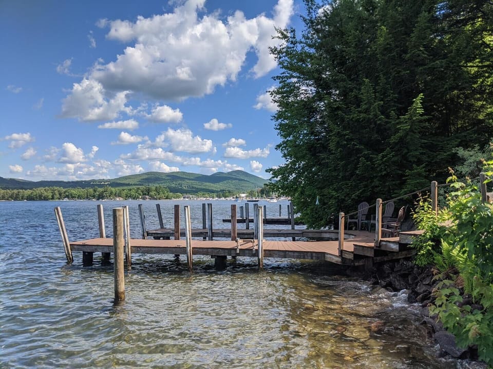 lakefront dock view