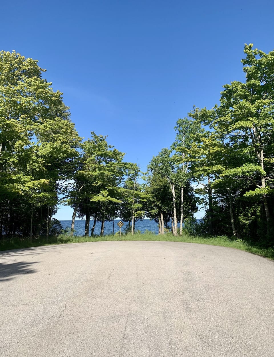 Lake at end of road. About 1/2 mile walk from the house.
