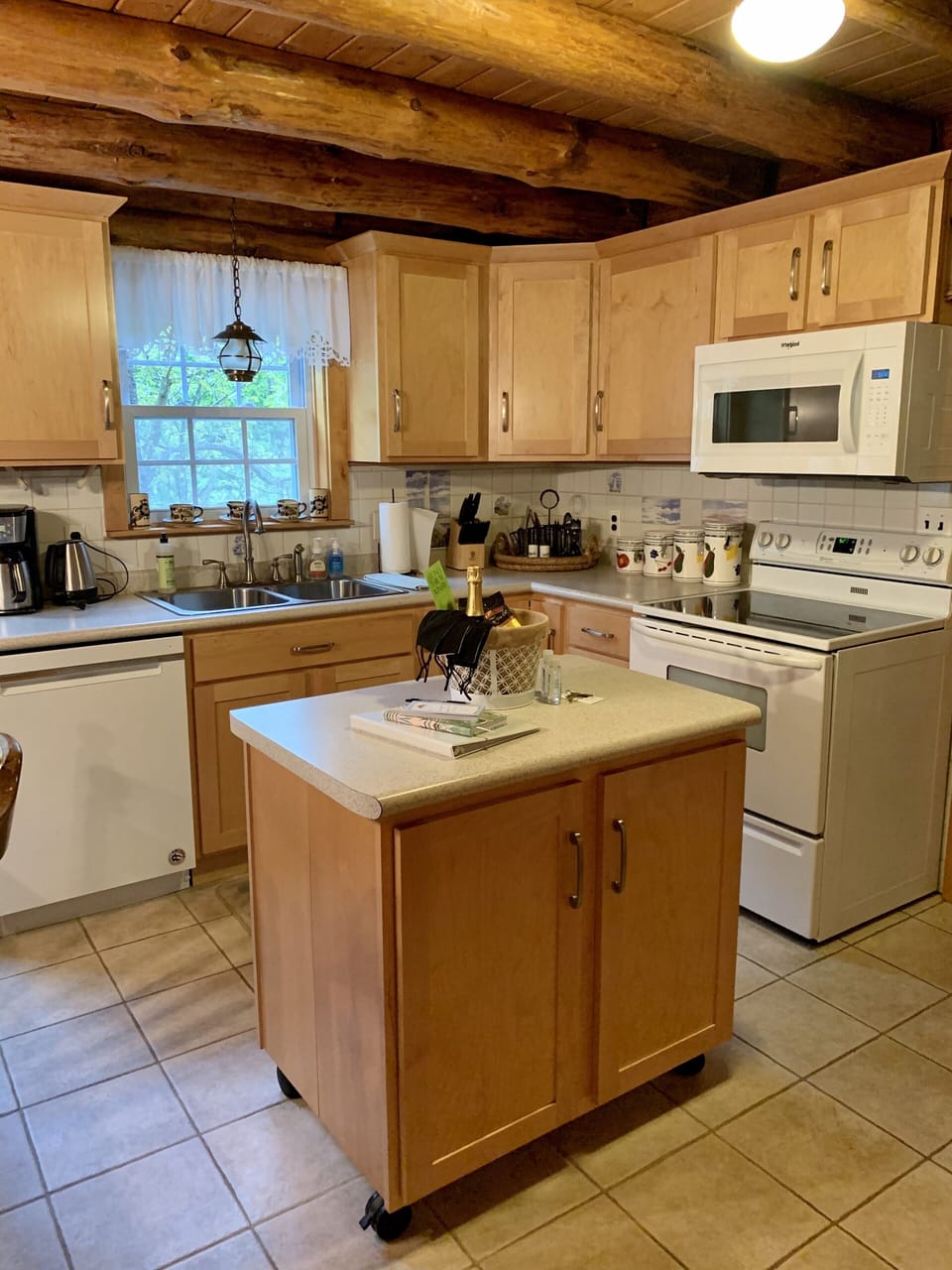 New or newer appliances in kitchen.