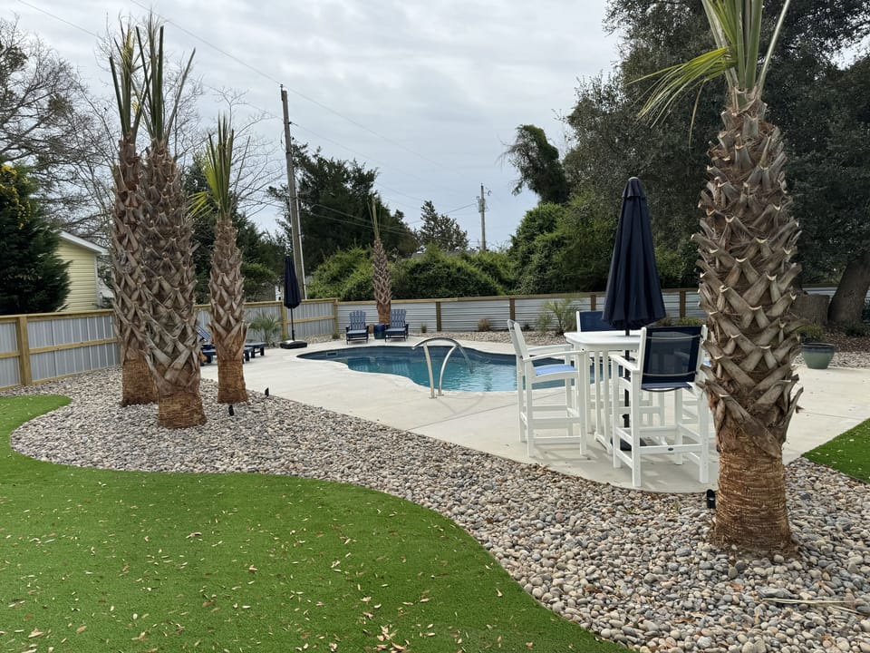 Pool and artificial turf