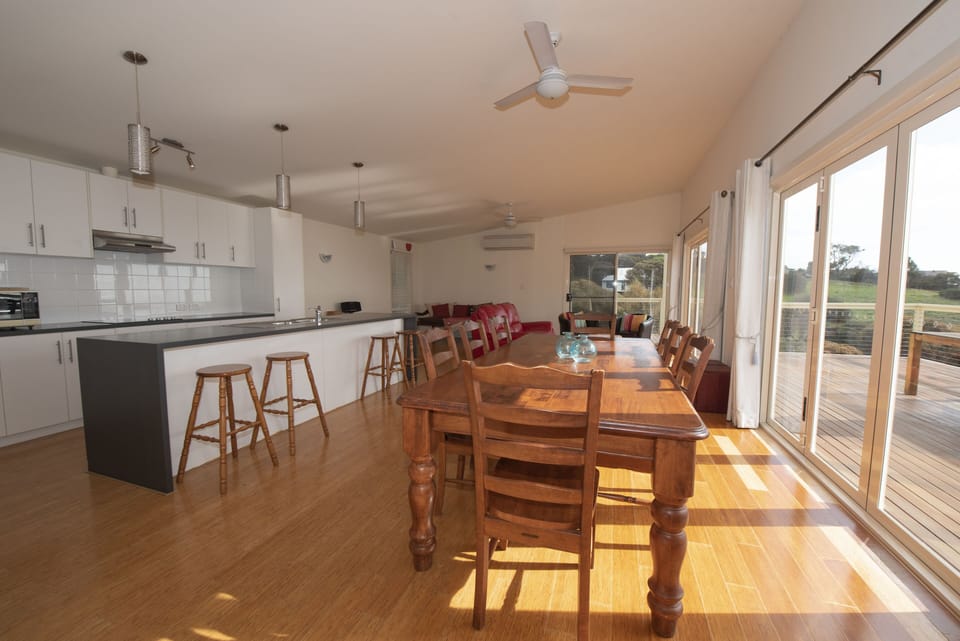 A room to gather for cooking, eating and watching those dolphins