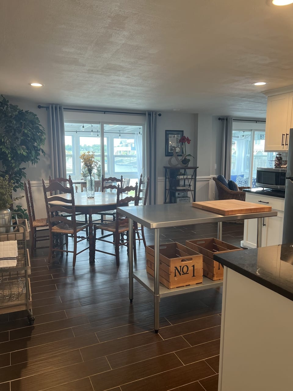 Kitchen with great work station, dry good storage and eat in kitchen.