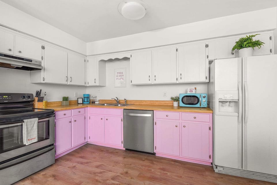 Kitchen stocked with everything you need to stay in and cook a complete meal!