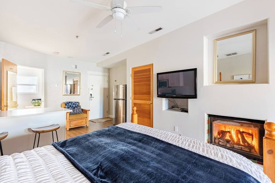 Relax by the fireplace