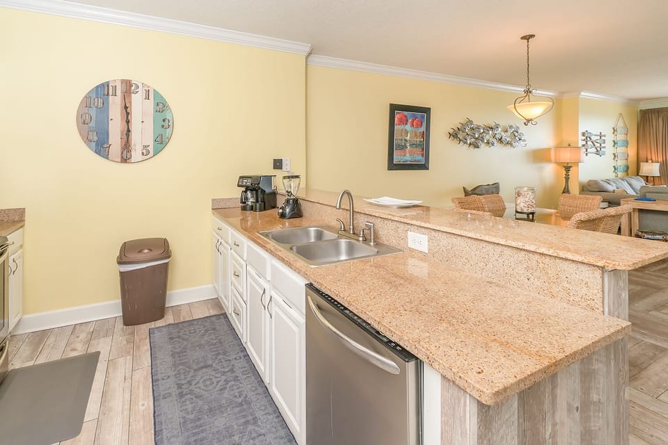 kitchen is furnished and stocked to please the most demanding cooks