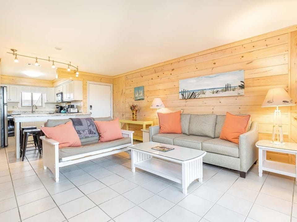 Living room sleeper sofa and balcony