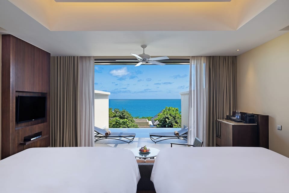 Premium Suite, Multiple Beds (Ocean View, 2 Queen Beds) | Premium bedding, minibar, in-room safe, desk