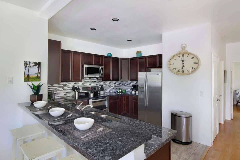 Fully stocked modern kitchen