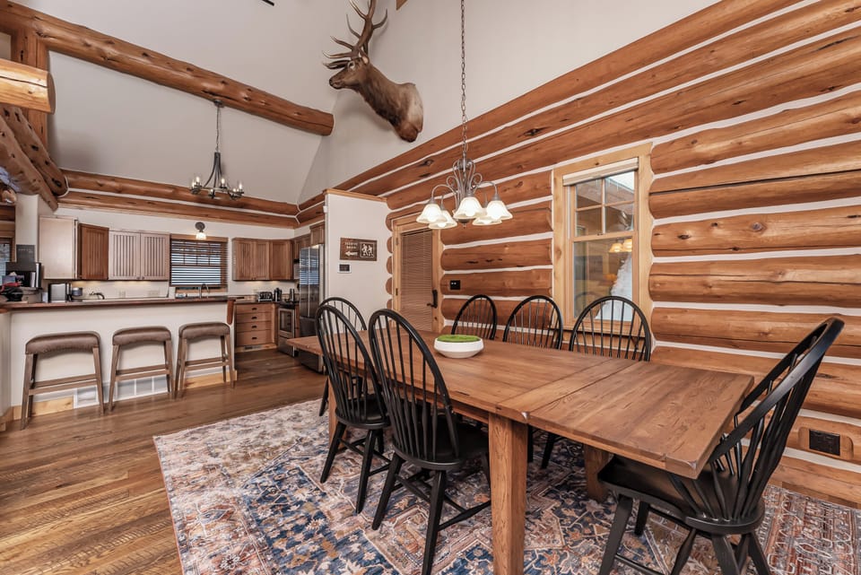 Open dining room off kitchen and living room
