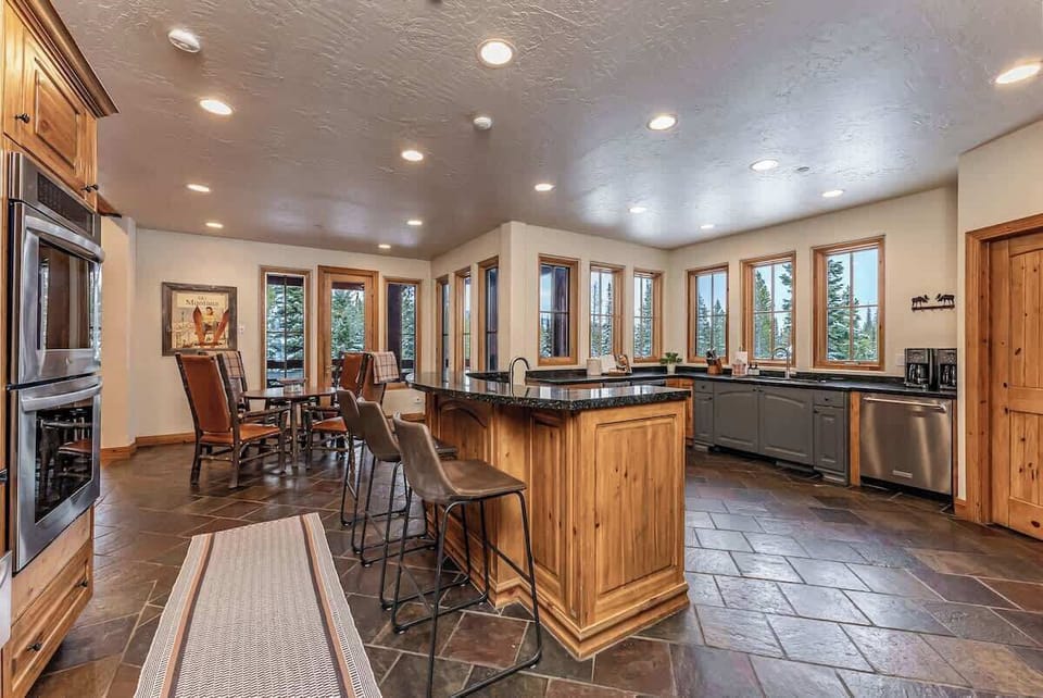 Barstool seating for 3 in kitchen