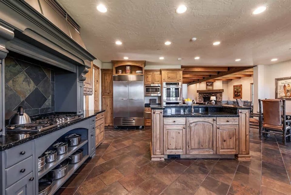 Spacious chef's kitchen on main level. additional fridge in pantry