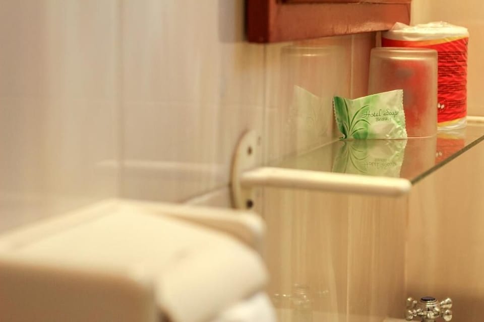 Shower, free toiletries, towels