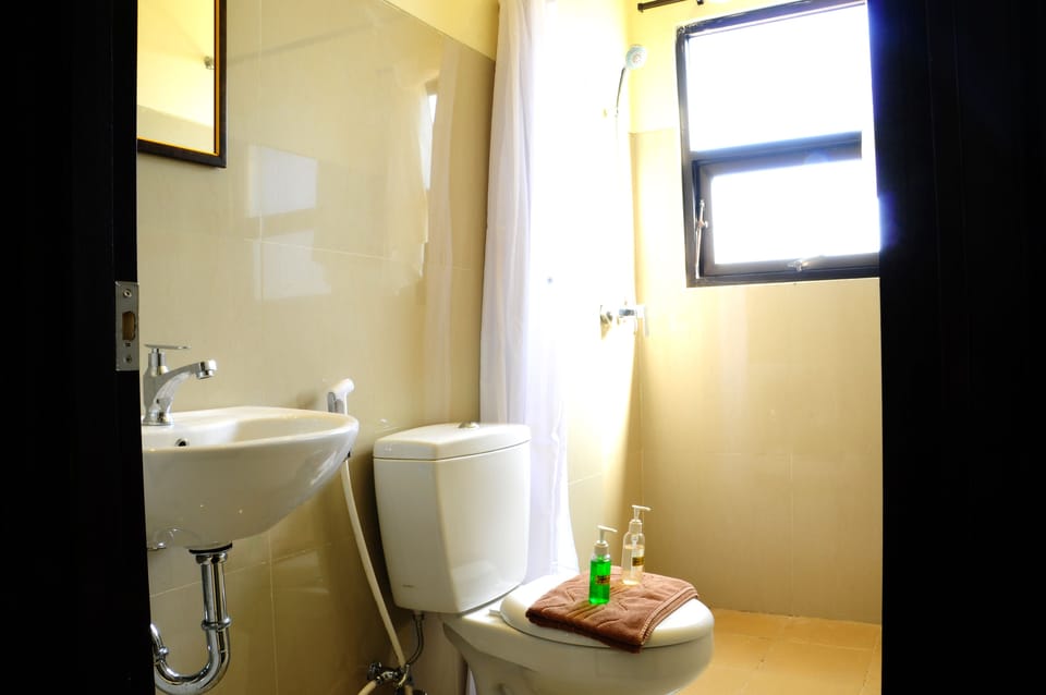 Deluxe Double Room, 1 Queen Bed | Bathroom | Shower, free toiletries, bidet, towels