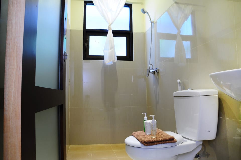 Deluxe Double Room, 1 Queen Bed | Bathroom | Shower, free toiletries, bidet, towels