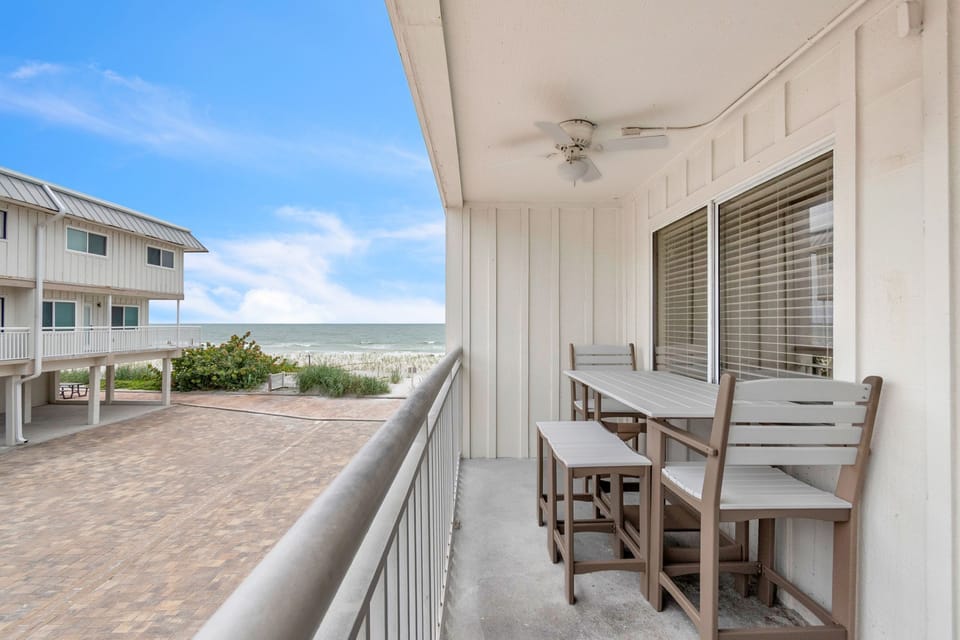 Private Balcony off Living Room with Gulf Views - Main Level