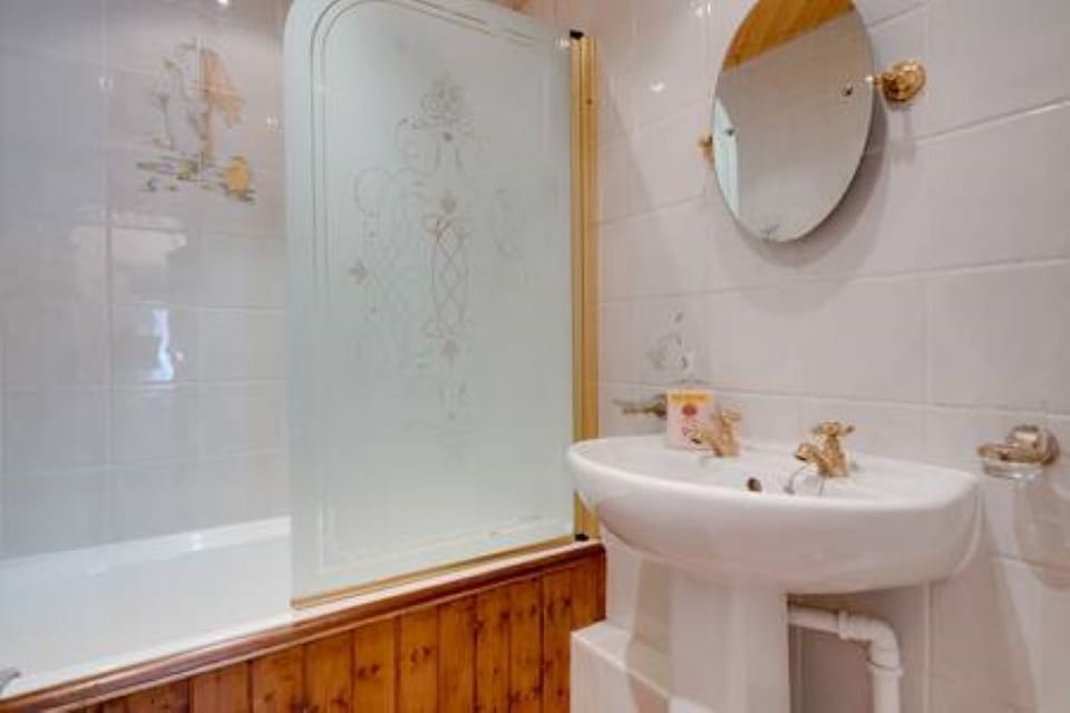 Bathroom with overhead shower