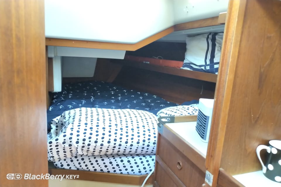 Rear stateroom, with single bed.