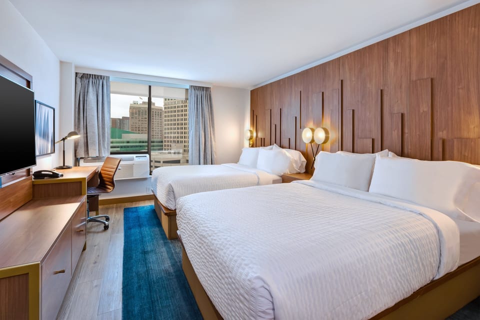 Egyptian cotton sheets, premium bedding, desk, laptop workspace