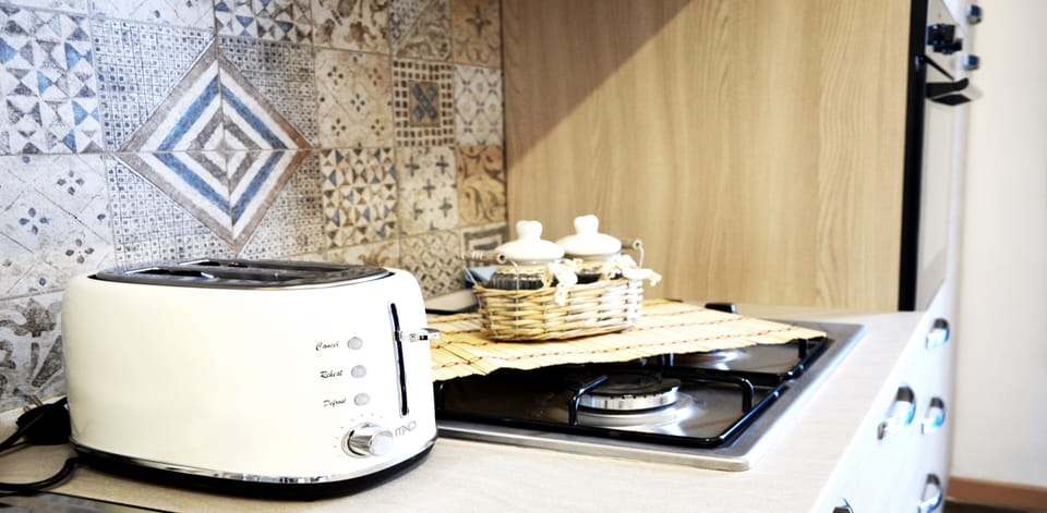 Full-size fridge, microwave, oven, stovetop