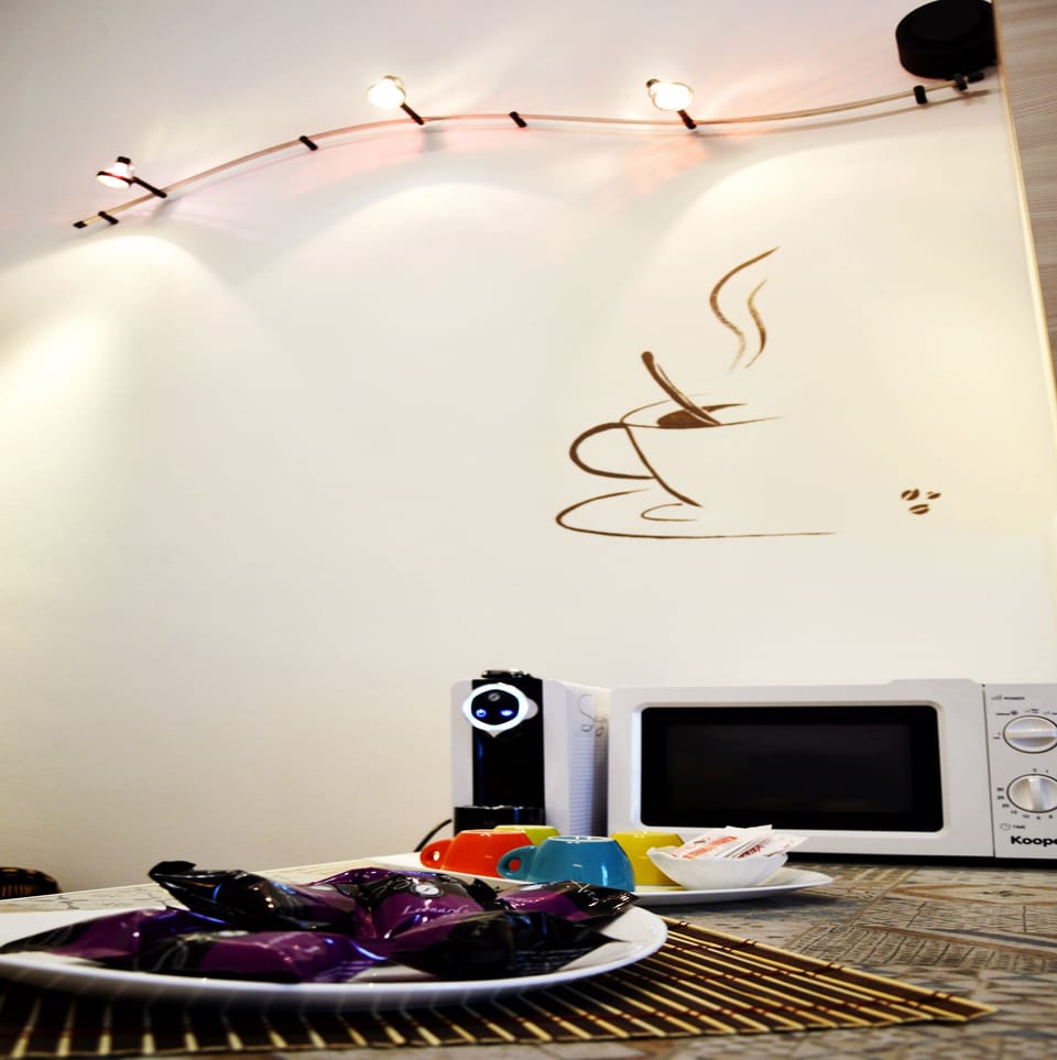 Full-size fridge, microwave, oven, stovetop