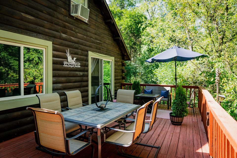 Large back porch eating and entertaining area