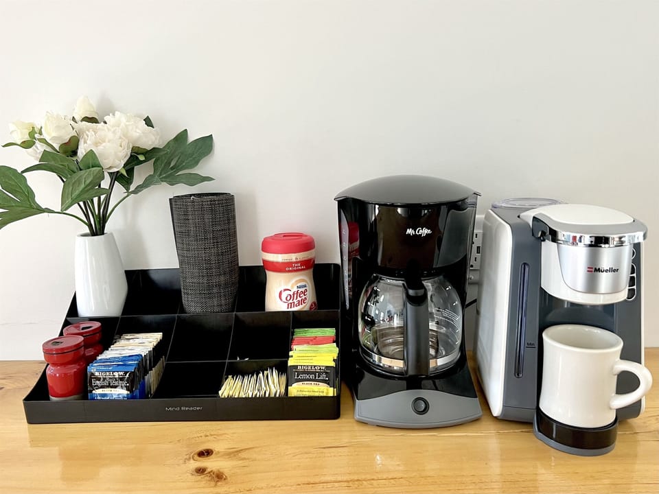 Full service Drip and Kuerig coffee station.