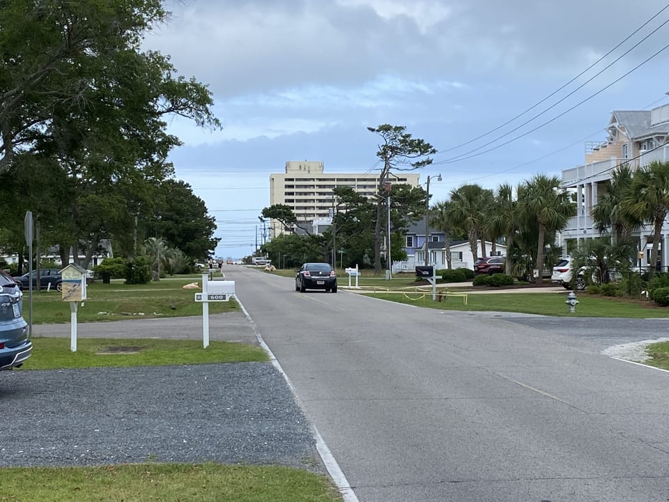 Front yard view of the beach at the end of the road.