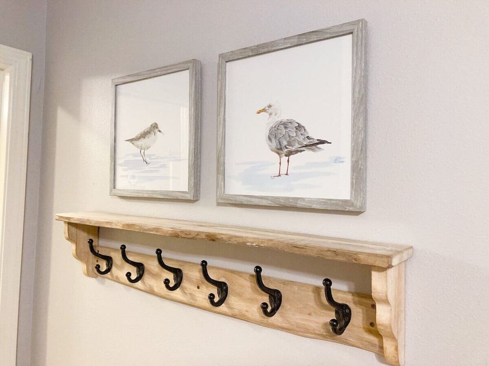 Wall hooks in bunk room