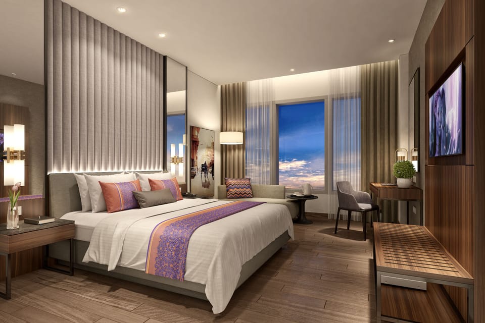 Premium bedding, free minibar items, in-room safe