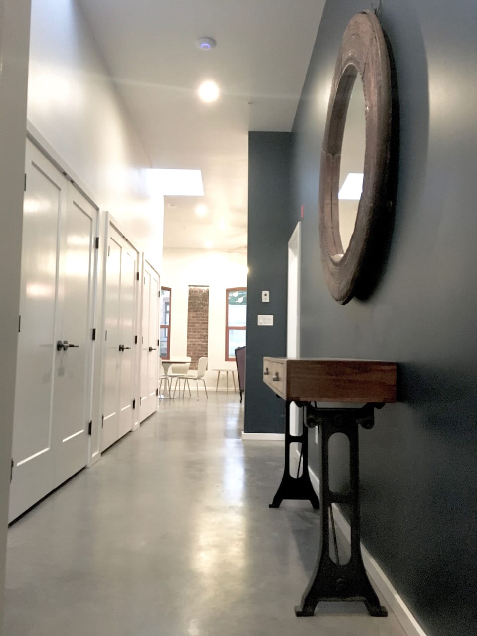 View from the entry towards the living area and kithen