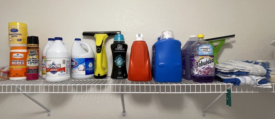 Well stocked laundry room 