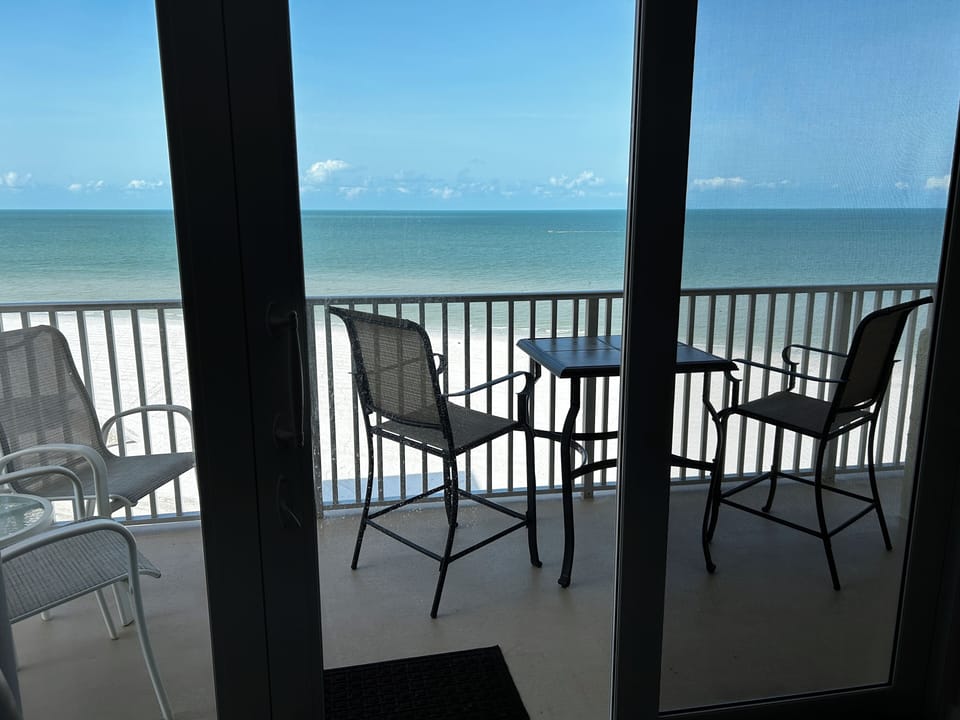 Watch sunsets!  Morning coffee!  What a view - 9th floor direct gulf view.  7/25