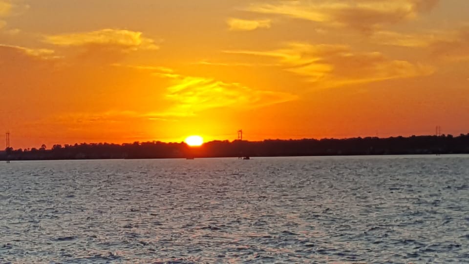 Beautiful sun set view from lakeview dining restaurant.